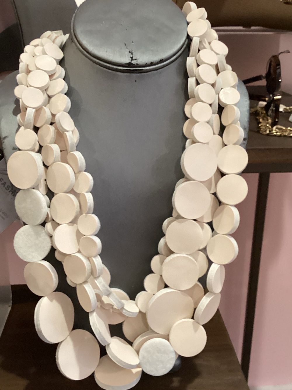 Multi-Strand Ivory Disc Statement Necklace - Women Jewelry Necklaces